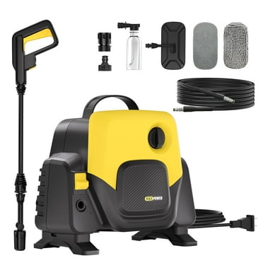 2100 PSI Electric Pressure Washer, 1.2 GPM Portable Power Washer with 360° Rotating 5-in-1 Nozzle, Foam Cannon, and Car Wash Kit. Ideal for Cars, Fences, Driveways, Patios, and Home Cleaning