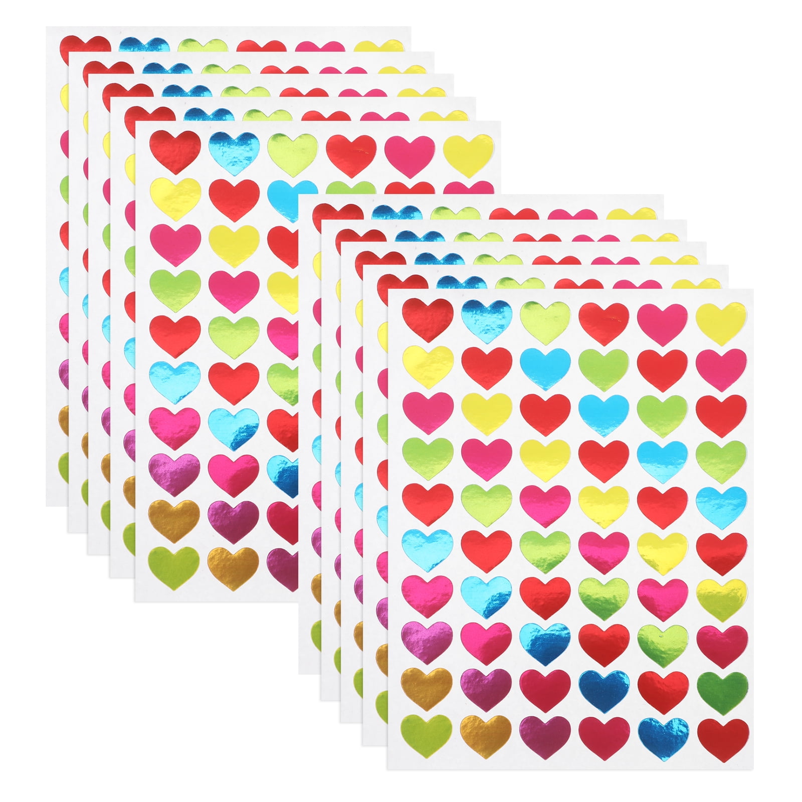 Pomegranate Heart-Shaped Food Stickers – 50 Pack For Crafts, Journals, DIY & Scrapbooking