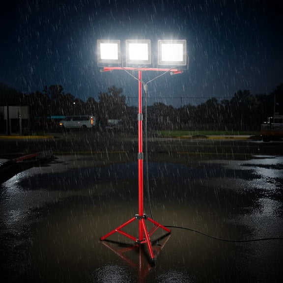 21000 Lumens Led Work Light with Stand, Three-Head Portable Camping Light, Ip65 Waterproof, 10.83 Ft Cord