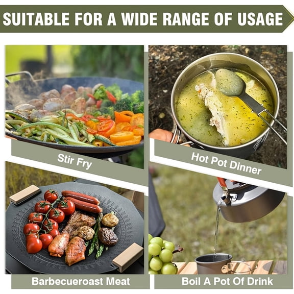 21000W Collapsible Windproof Seven Star Camping Stove - Piezo Igniter w/Fuel Adapter