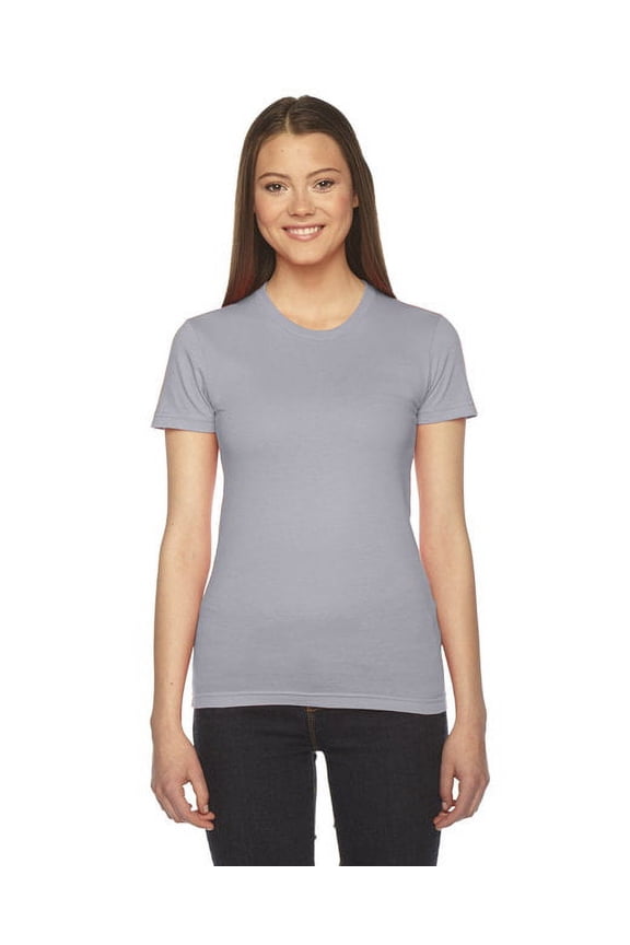 2102W American Apparel Ladies Fine Jersey Short-Sleeve T-Shirt Slate L