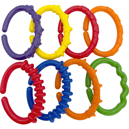 2103 Ribbed Rings Pk8 M&M Bird Toys - Clippable Colorful Interesting Durable Plastic