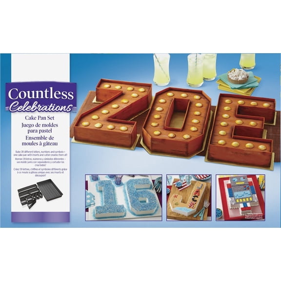 2105-0801, Wilton Countless Celebrations Cake Pan Letters & Numbers Set