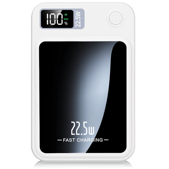 Power Bank,10000mAh Wireless Portable Charger with LED Power Display,22.5W Magnetic Power Bank Compatible with iPhone 8 and Above Series,White
