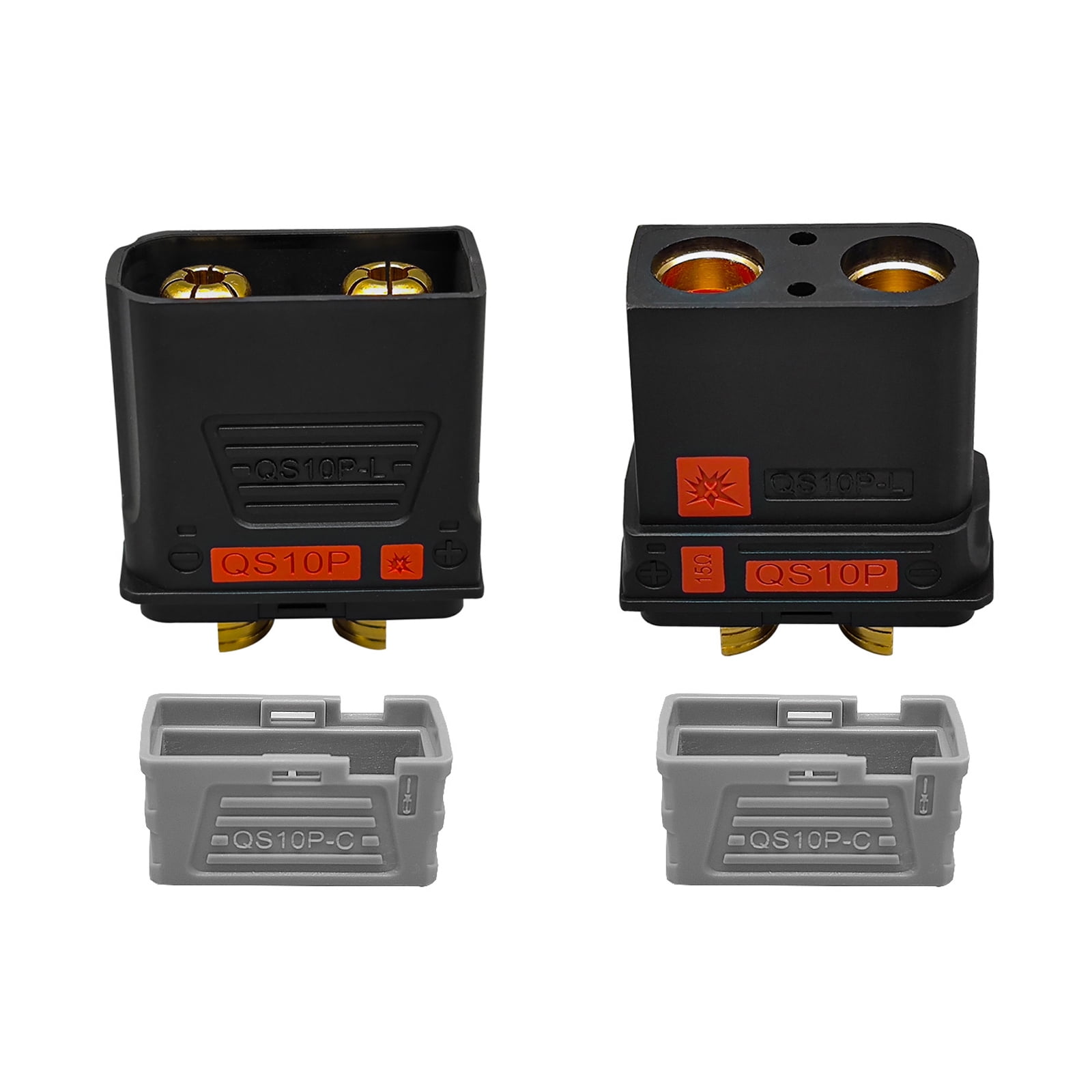 210A High-Current QS10 Series Battery Connector Terminal Anti-Ignition Electric Vehicle Battery Terminal 4-10AWG Male Female Power Charging Plug Power Supply Charging Connector