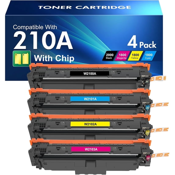 210A Toner Cartridges 4 Pack: 210X MFP 4301fdw Compatible for HP 210A ...