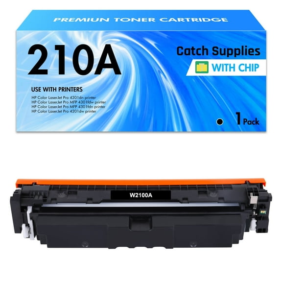 210A Toner Cartridges Black 1 Pack with Chip Compatible for HP 210A 210X 4301fdw W2100A W2100X Compatible for HP Color Laserjet Pro MFP 4301fdw 4301fdn 4201dw 4201dn Series Printer Ink