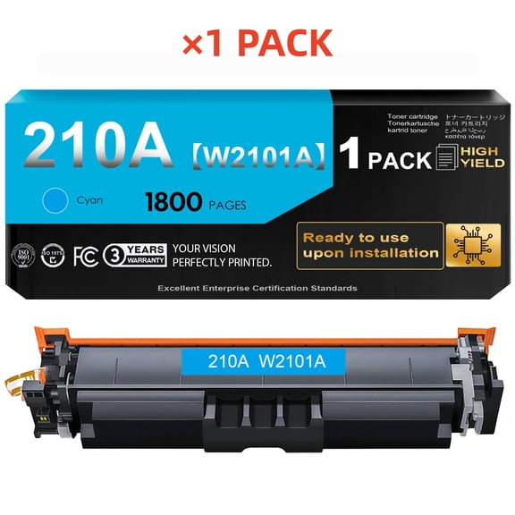 210A Toner Cartridges (with Chip) Compatible for 210A W2101A Color Laser Jet Pro MFP 4301fdw 4301fdn 4201dw 4201dn 4301 4201 Series Printer Ink (1 Cyan)