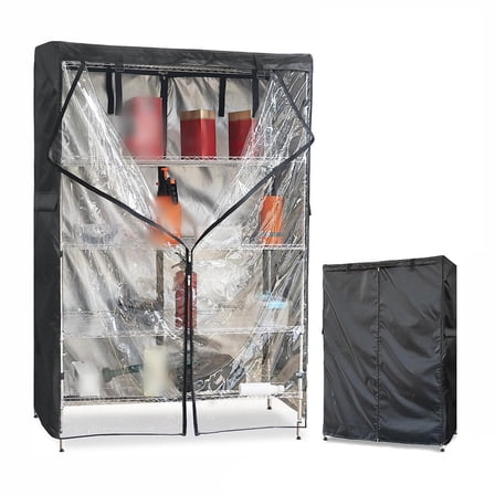 210D Oxford Heavy-Duty Shelf Cover with Clear Front & Zippers - Dustproof