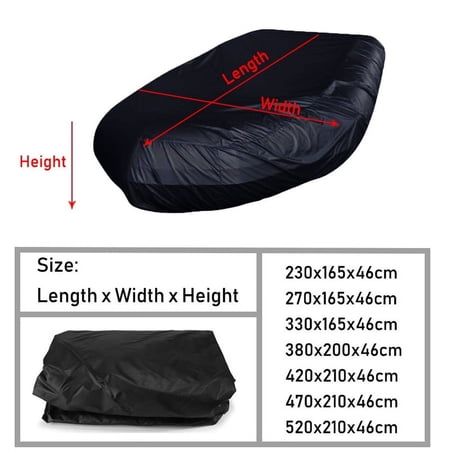 210D V Shape Marine Boat Cover Waterproof Dustproof Anti-UV Rain Snow Inflatable Boat Dinghy Fishing Rubber Boat Universal Kayak Cover