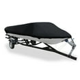 thumbnail image 1 of 210D Waterproof Trailerable V-Hull Boat Cover, Black, 1 of 8