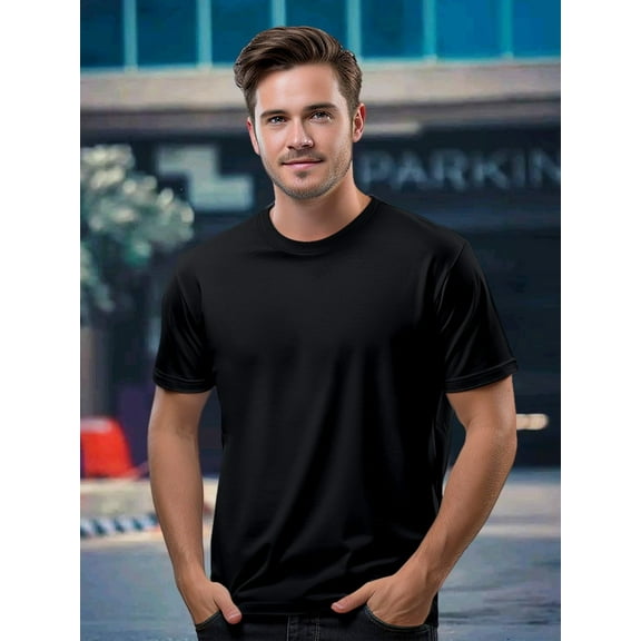210G 100%cotton Solid Color Men's T-shirt For Summer Outdoor, Casual Male Clothing, Gift For Men