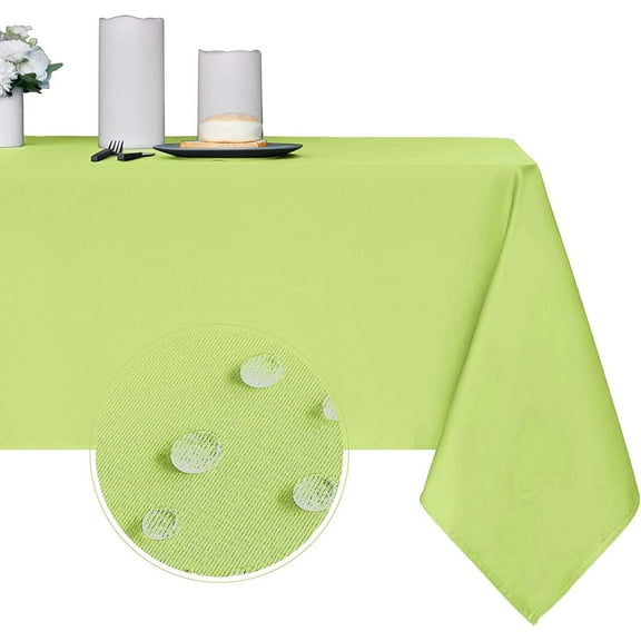 210GSM Rectangle Table Cloth - Heavy Duty Water Proof Microfiber Tablecloth, Decorative Fabric Table Cover for Outdoor and Indoor Use (Light Green,60 x 102 Inch)