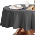 thumbnail image 1 of 210GSM Round Table cloth, Water Resistance Microfiber Tablecloth, Decorative Fabric Circular Table Cover for Outdoor and Indoor Use (Grey, 60 Inch Diameter), 1 of 6
