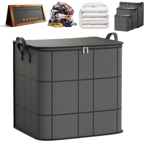 210L Foldable Storage Bag, XXL Moving Bin For Bedding, Clothes And Quilts