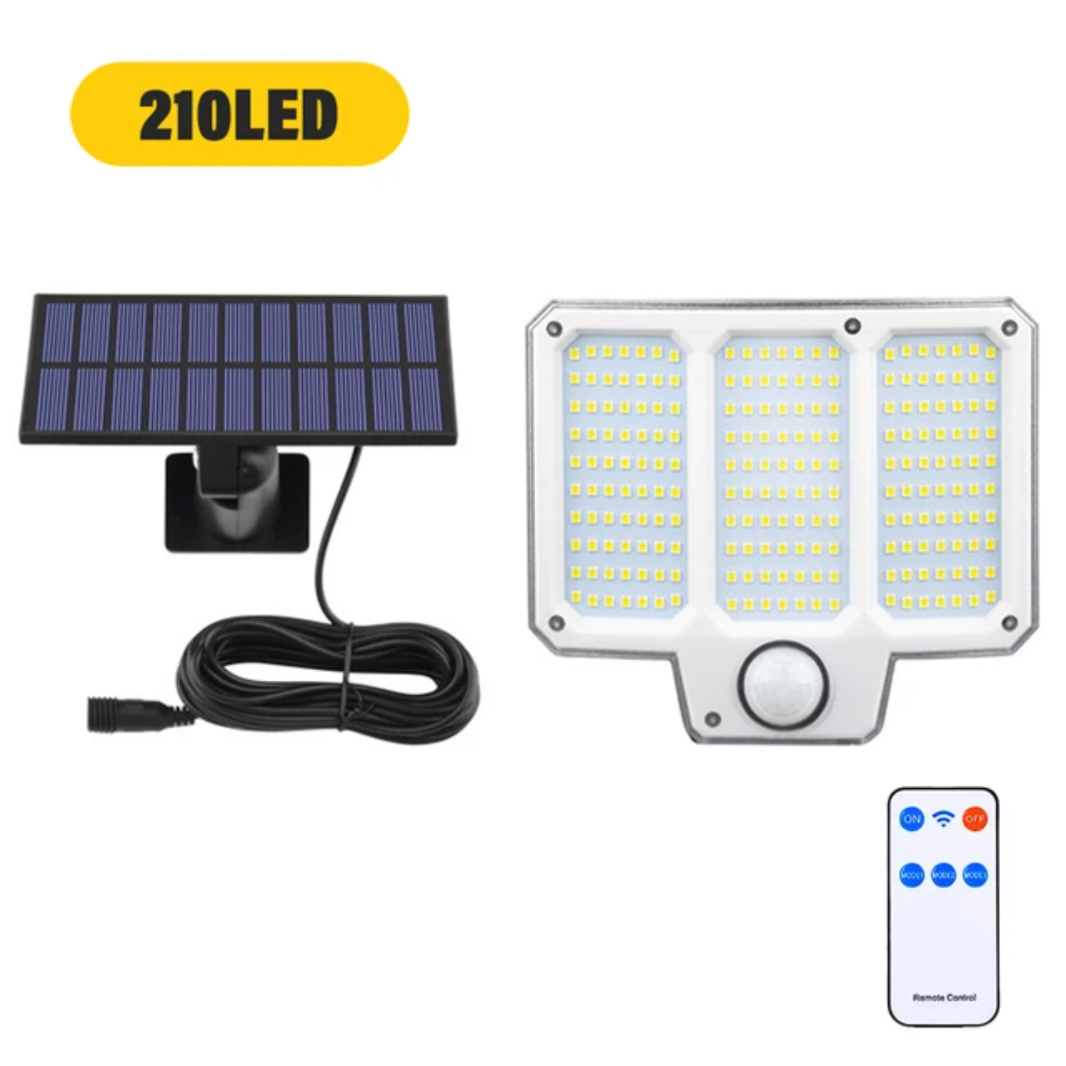 210LED Outdoor Solar Flood Light Independent Solar Panel Security Light