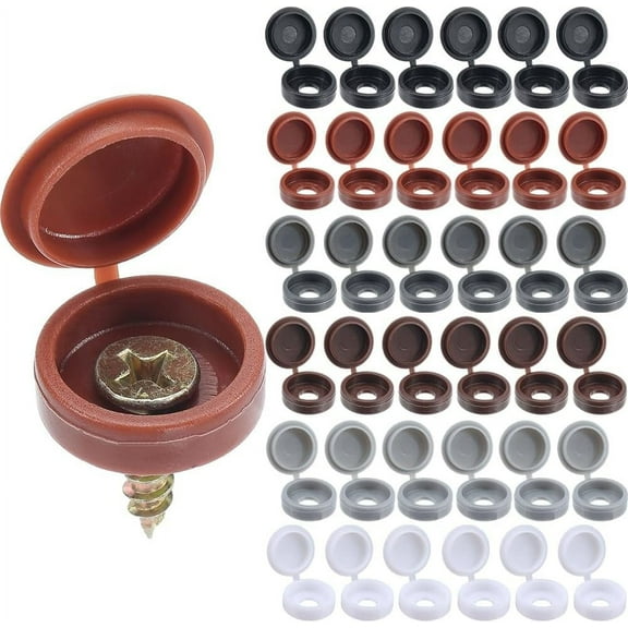 210Pcs 6 Colors PP Screw Heads Cap Covers for Self Tapping Screws Furniture Closet Mixed Color 16.5x7.5mm 35pcs/color
