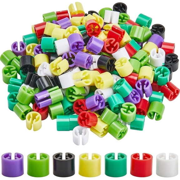 210Pcs 7 Colors Blank Clothes Markers Colored Hanger Sizer Tags Plastic Garment Assortment Kit Fit 9.5mm Rod for Snap Number Racks Labels Accessories Color Coding with Storage Box