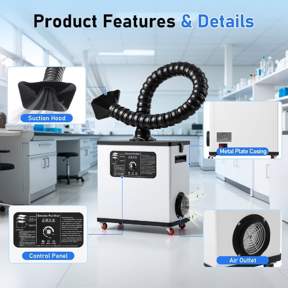 IMIKEYA Fume Extractor, Multi Metal Smoke Purifier, High Power for Home Use
