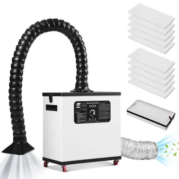 Hemoton Multi Metal Fume Extractor High Airflow Quiet Smoke Purifier for Home Use