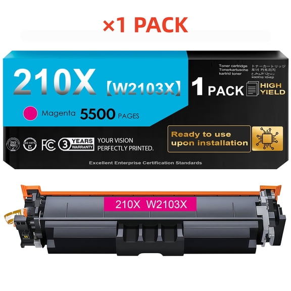 210X Toner Cartridges (with Chip) Compatible for 210X W2103X Color Laser Jet Pro MFP 4301fdw 4301fdn 4201dw 4201dn 4301 4201 Series Printer Ink (1 Magenta)