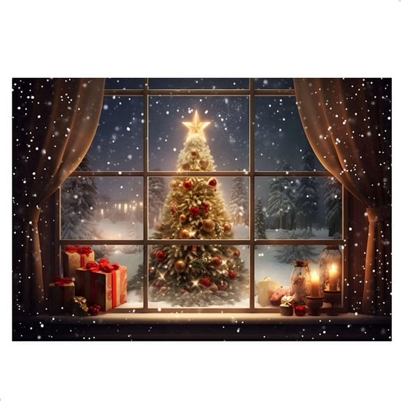 210X150cm Christmas Background Cloth Christmas Tree Snowflake Decoration Children Photography Background Cloth,C