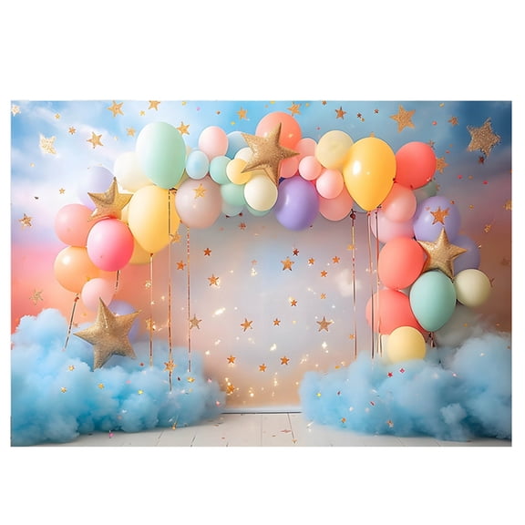210X150cm European American Valentine's Day Backdrops Balloon Roses Pink Heart Banner Photography Backdrops, F