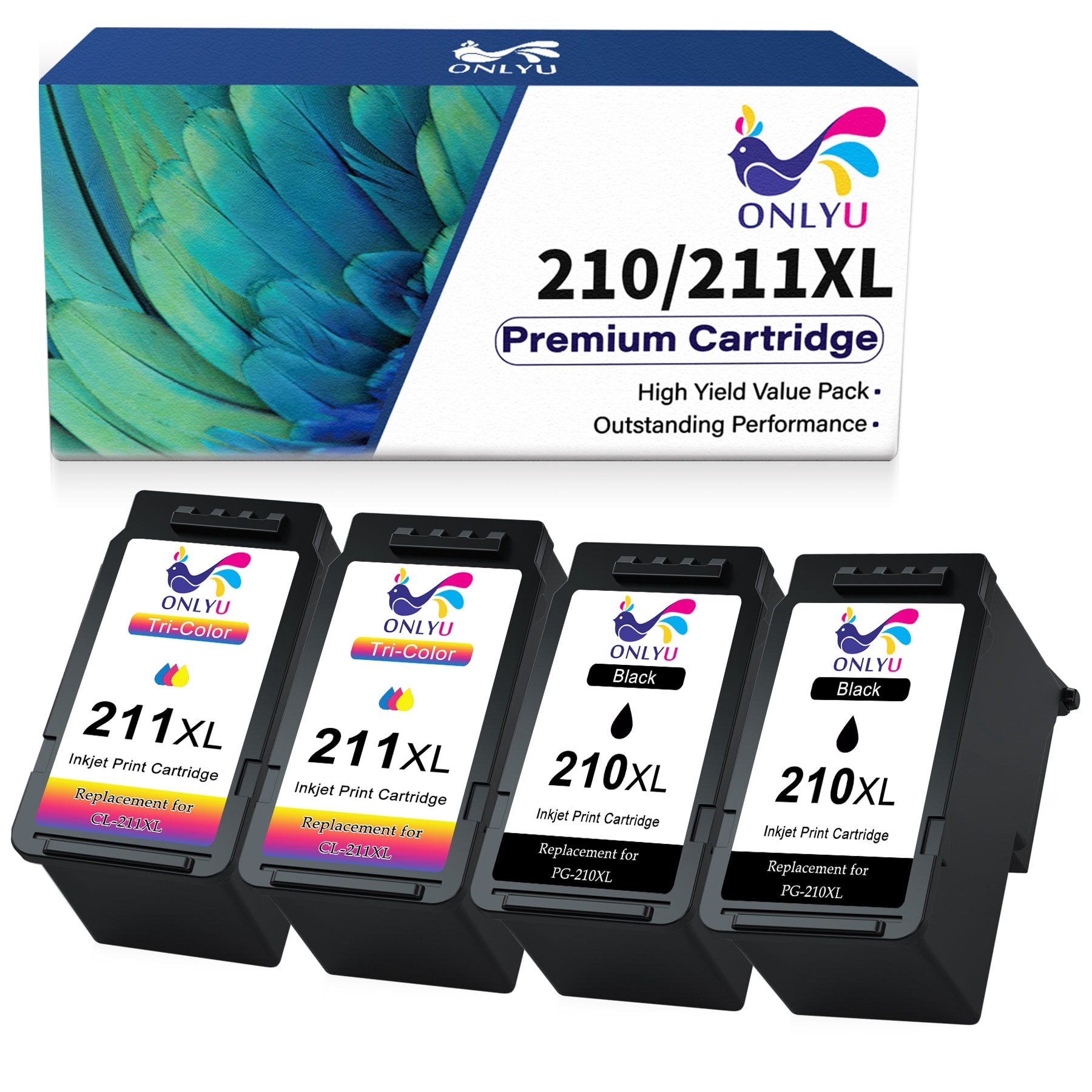 210XL 211XL Combo compatible Ink Cartridge for Canon 210XL 211XL Black ...