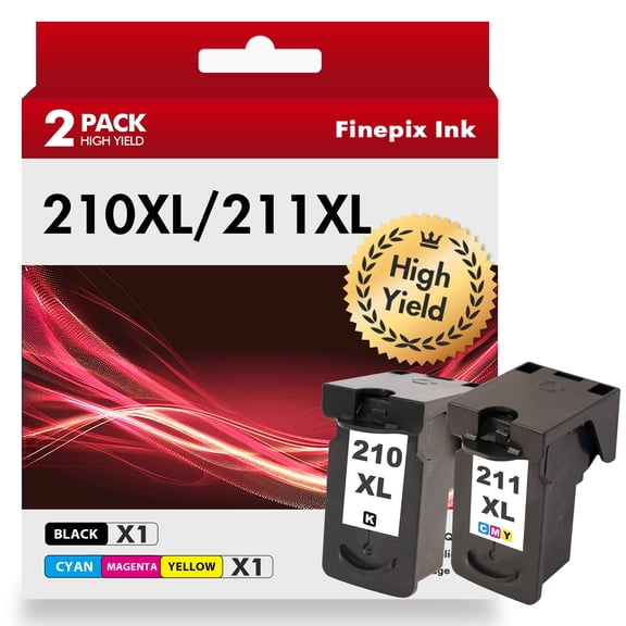 210XL 211XL Ink Cartridges Compatible for Canon 210 211 PG-210XL CL-211XL Combo Pack for PIXMA MX350 IP2700 IP2702 MP250 MP280 MP270 MP240 MP495 MX410 Printer (2 Pack, Black, Tri-color)