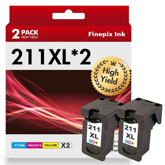 210XL 211XL Ink Cartridges Compatible for Canon 211 CL-211XL for PIXMA MX350 IP2700 IP2702 MP250 MP280 MP270 MP240 MP495 MX410 CL-211XL Printer (2 Pack,Tri-color x 2)