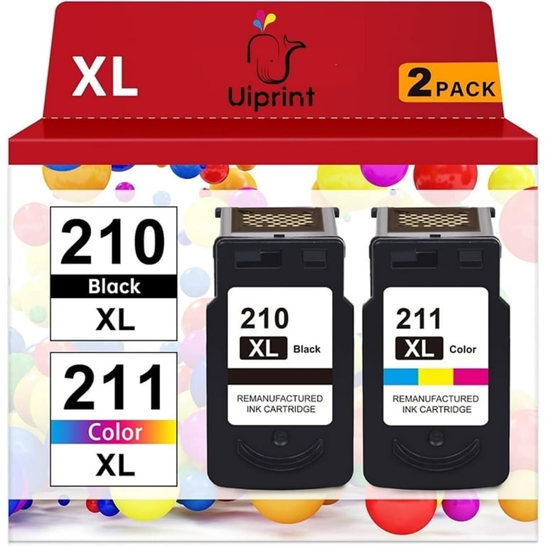 210XL 211XL Ink Cartridges Replacement for Canon Ink 210 and 211 for PIXMA IP2702 MP230 MP240 MP250 MP280 MP480 MP490 MP495 MX320 MX330 MX340 Printer