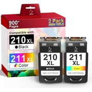210XL 211XL Ink Cartridges Replacement for Canon Ink 210 and 211 for PIXMA IP2702 MP230 MP240 MP250 MP280 MP480 MP490 MP495 MX320 MX330 MX340 Printer
