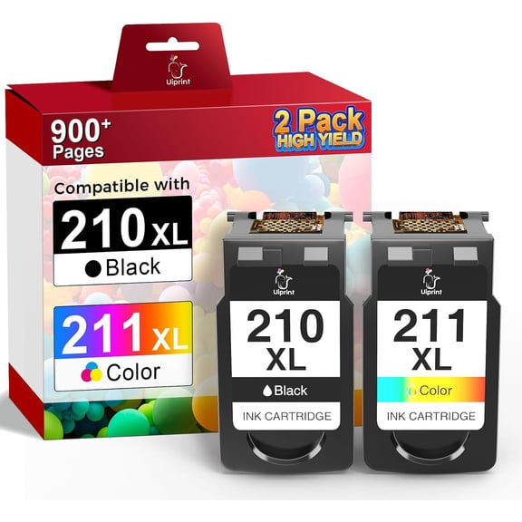 210XL 211XL Ink Cartridges Replacement for Canon Ink 210 and 211 for PIXMA IP2702 MP230 MP240 MP250 MP280 MP480 MP490 MP495 MX320 MX330 MX340 Printer