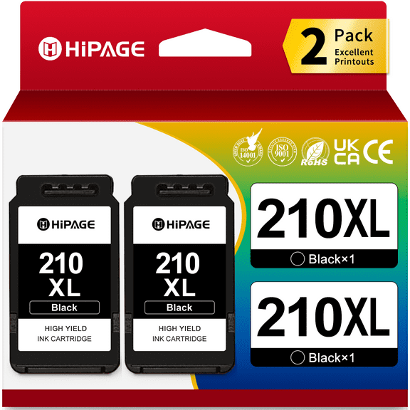 210XL Ink Cartridge for Canon 210XL Black Ink for Canon 210 Ink (Black, 2 Pack)