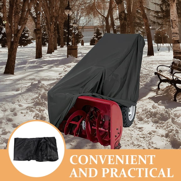 Heavy Duty Snow Blower Cover 600D Protector Universal Fit for Most Snow Throwers Outdoor Black