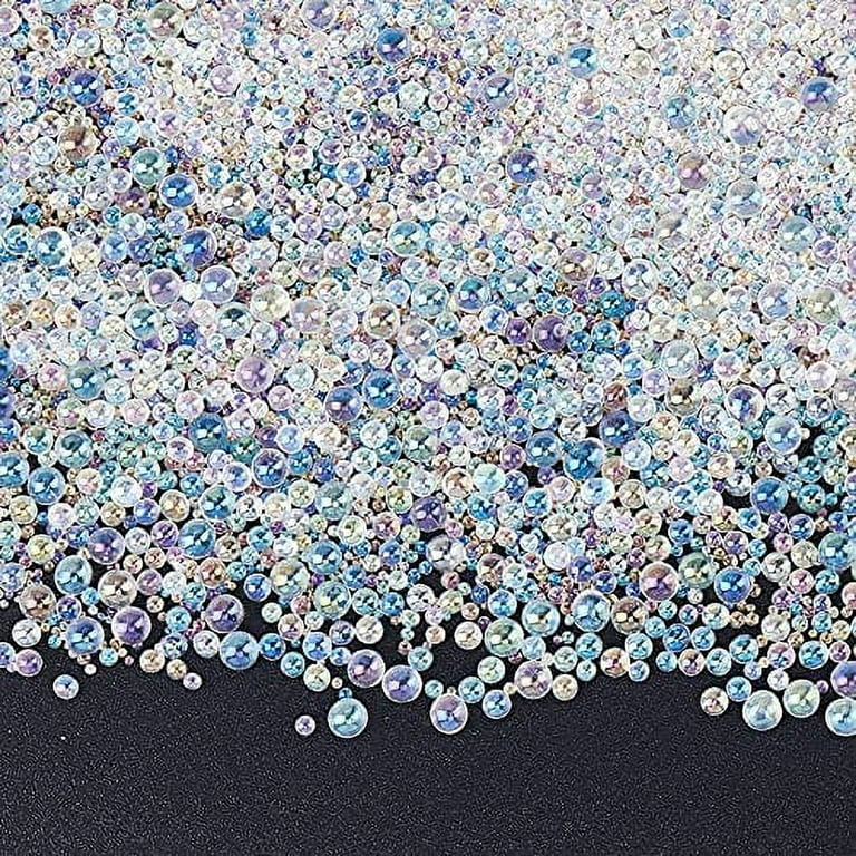 210g 0.6~3mm Glass Bubble Beads Micro Caviar Beads Iridescent