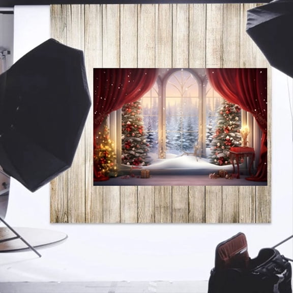 210x150cm Christmas Background Cloth Christmas Window Children Photo Studio Photo Photography Backdrops,F,1 x Photography Cloth