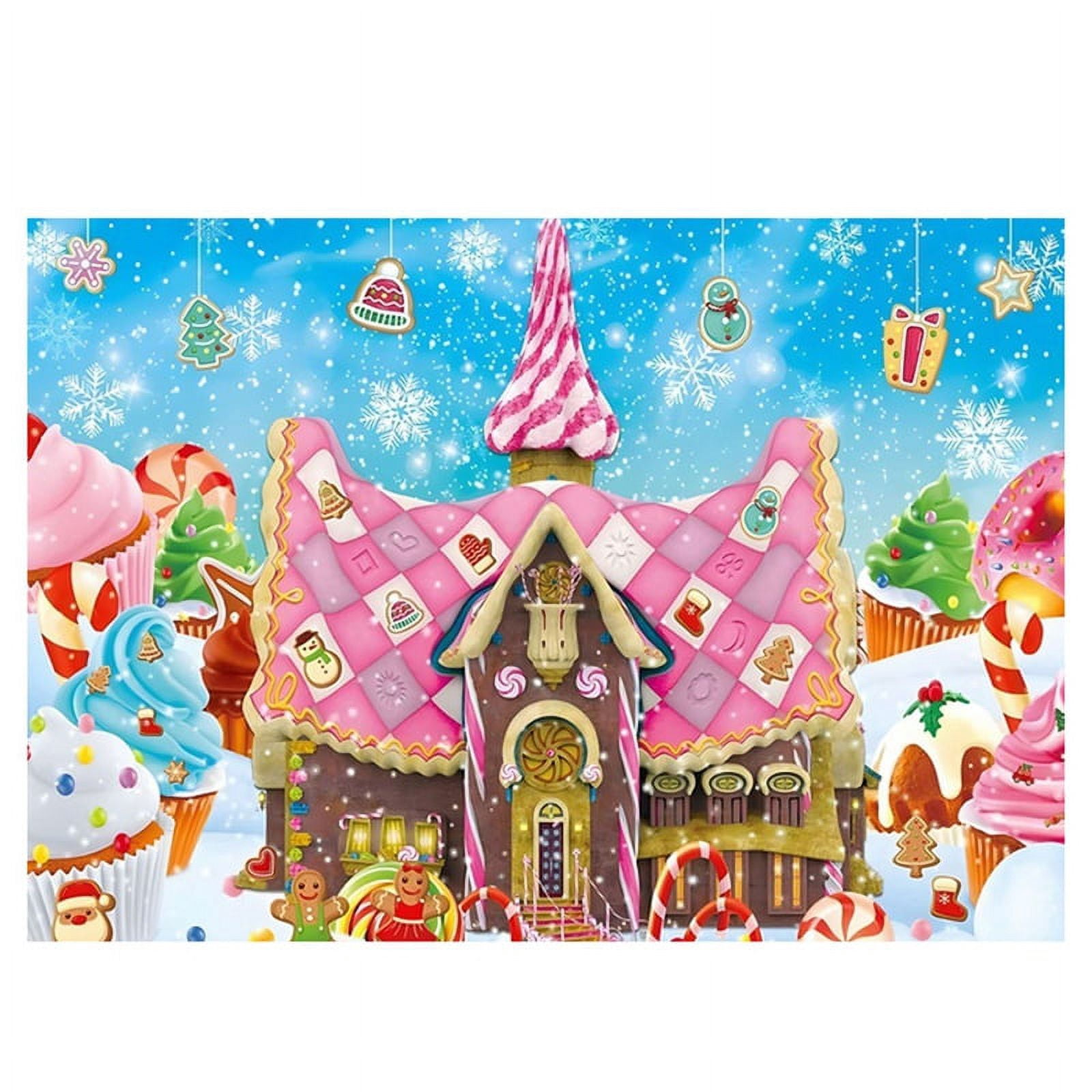 210x150cm Christmas Gingerbread Gingerbread House Candy House ...