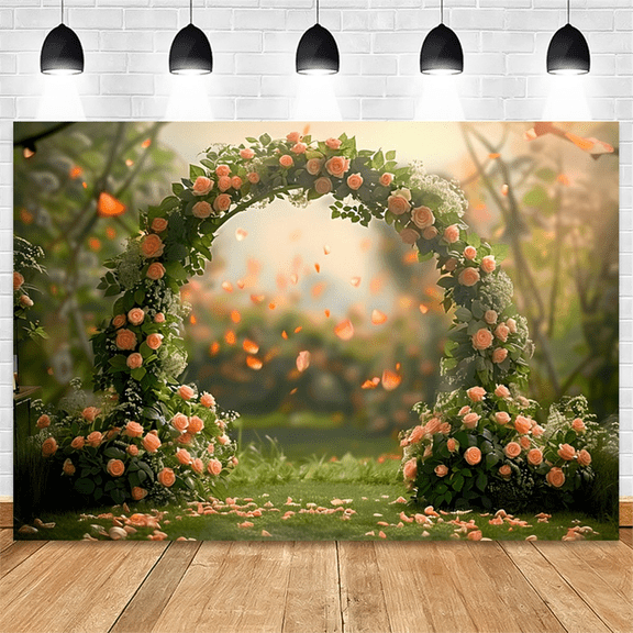 210x150cm Photography Background Fabric Wreath Scenery Wedding 3D Holiday Portrait Photography Backdrops,F
