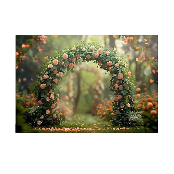 210x150cm Photography Background Fabric Wreath Scenery Wedding 3D Party Holiday Portrait Photography Backdrops,E