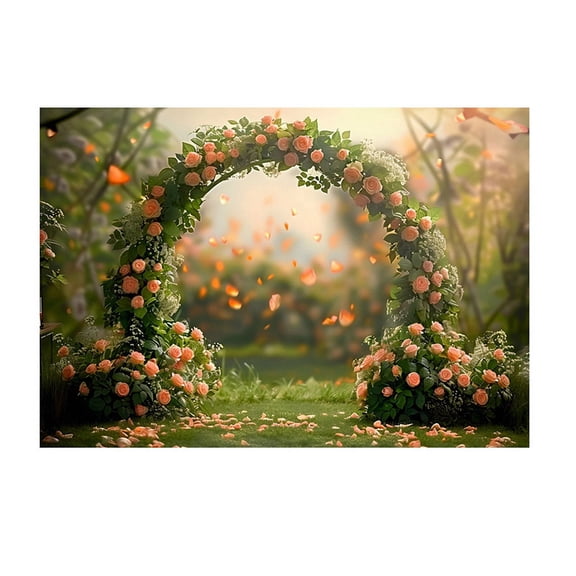 210x150cm Photography Background Fabric Wreath Scenery Wedding 3D Party Holiday Portrait Photography Backdrops,F