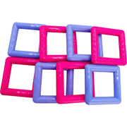 2112 Pk8 Square Rings M&M Bird Toys - Brightly Colored Durable Plastic Easy to play with Foot Toys
