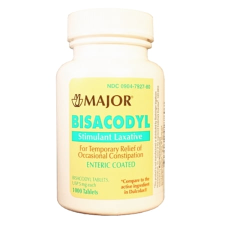 211MJRX MAJOR BISACODYL STIM LAXATIVE EC BISACODYL-5 MG Orange 1000 TABLETS UPC 309047927807 (PACK of 4)