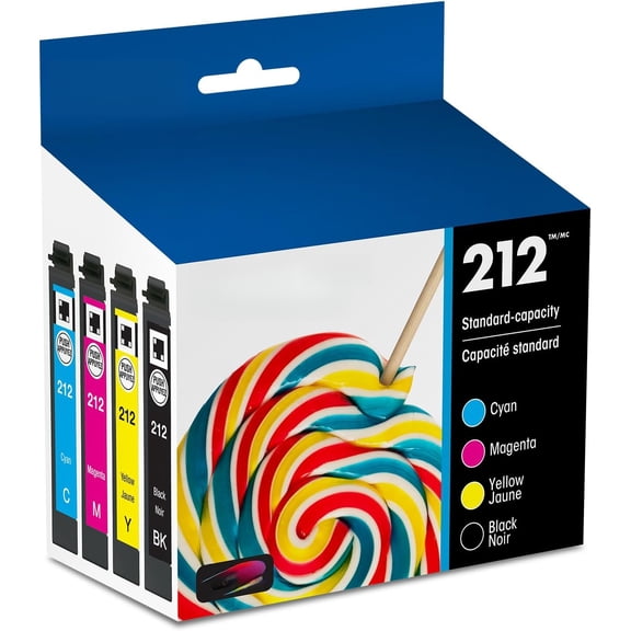 212 Claria Ink Standard Capacity Black & Color Cartridge Combo Pack (T212120-BCS) Works with WorkForce WF-2830, 2850 and Expression XP-4100, 4105