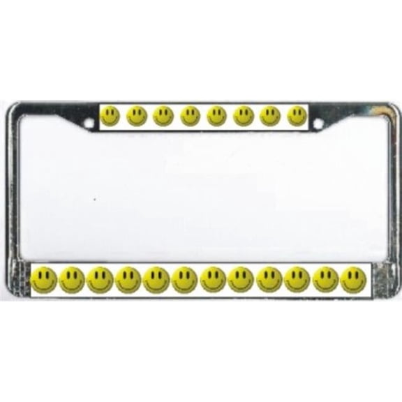 212 Main 038-1016-00 Smiley Face on White Photo License Plate Frame, Free Screw Caps