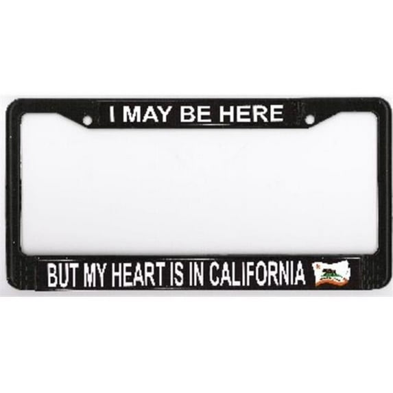 212 Main 038-1024-00 My Heart is in California License Plate Frame, Free Screw Caps
