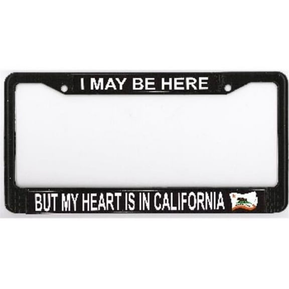212 Main 038-1024-00 My Heart is in California License Plate Frame, Free Screw Caps