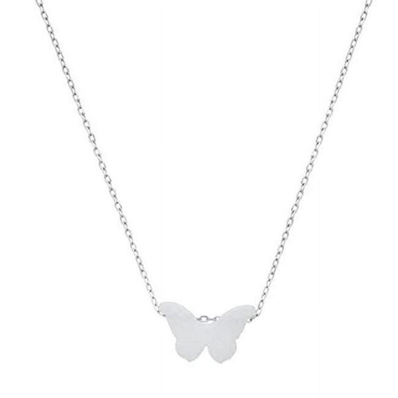 212 Main 09-004WO-DSP 18 in. Sterling Silver Opal Butterfly Necklace