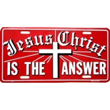 212 Main 102 6 x 12 in. Jesus Christ is the Answer License Plate