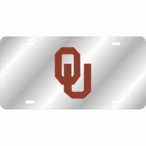 212 Main 140026 6 x 12 in. OU Black Logo Laser License Plate